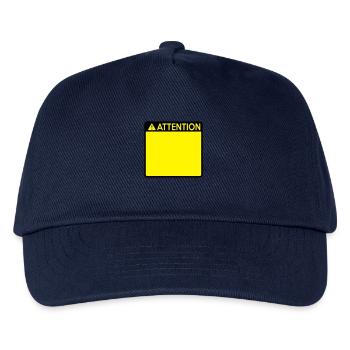 Attention Sign (2 colour) - Kids’ Baseball Cap - navy - Front
