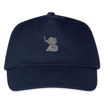 elephant sitting sweet calf small child baby clipart - Kids’ Baseball Cap - navy - Front