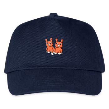 2 dogs team sitting two friends crew happy - Kids’ Baseball Cap - navy - Front