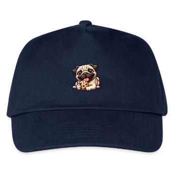 Süßer Mops Keks Cartoon Dessert Nachtisch - Kinder Basecap - Navy - Vorne