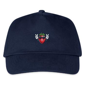 Süße Cartoon-Erdbeere Peace Fruchtig - Kinder Basecap - Navy - Vorne