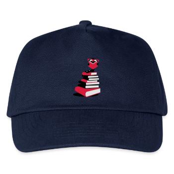 A bookworm reading - Kids’ Baseball Cap - navy - Front