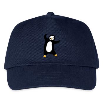 pinguin tanzen gluecklich froehlich vogel springen - Kinder Basecap - Navy - Vorne