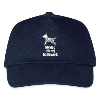 My dog ate my homework Funny back to school dog - Kids’ Baseball Cap - navy - Front