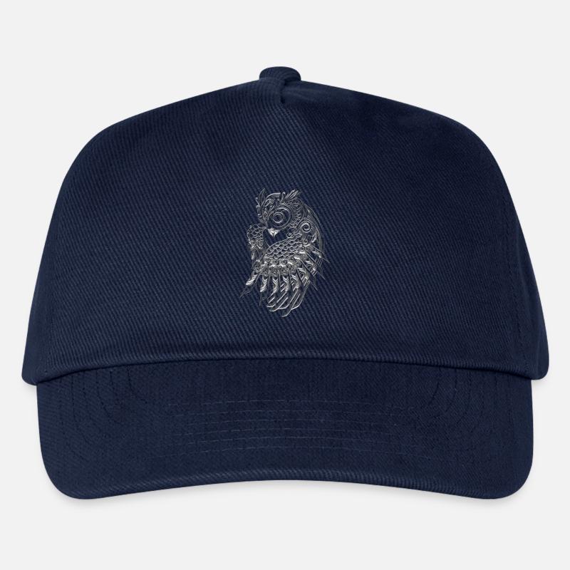 Silbernes Eulen-Design - Kinder Basecap - Navy