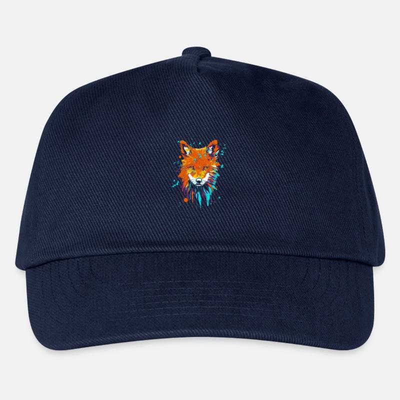 Fuchs Ölfarbe Siebdruck - Kinder Basecap - Navy