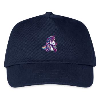 Cool Unicorn with Sunglasses – Pop Art - Kids’ Baseball Cap - navy - Front