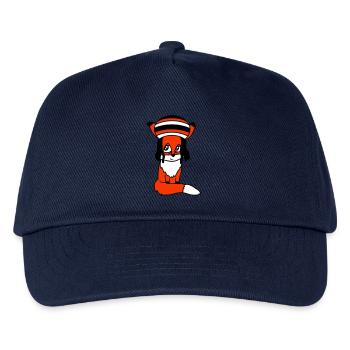 Fuchs Raggae Jamaika Hut Rasta Locken Chill Mütze - Kinder Basecap - Navy - Vorne