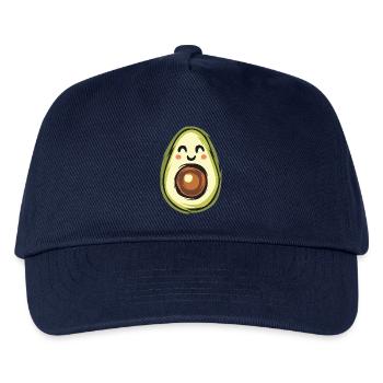 Funny avocado with happy face - Kids’ Baseball Cap - navy - Front