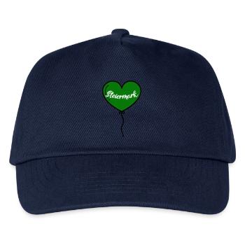 Steiermark Herz Luftballon - Kinder Basecap - Navy - Vorne