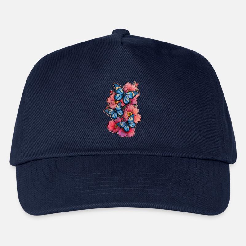Sommerfuglblomst - Baseballcaps for barn - marine