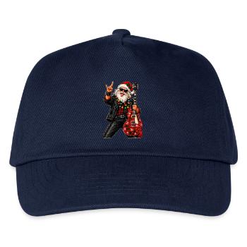 Santa Rock Weihnachtsgitarre - Kinder Basecap - Navy - Vorne