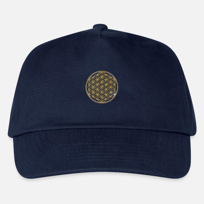 Blume des Lebens 3D GOLD für Accessoires - Kinder Basecap - Navy