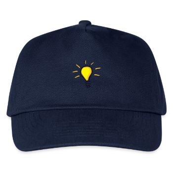 Yellow light bulb turned on - Kids’ Baseball Cap - navy - Front