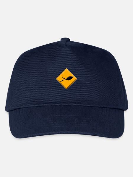 Diving Road Sign Tauchen Taucher Tauchsport - Kinder Basecap - Navy