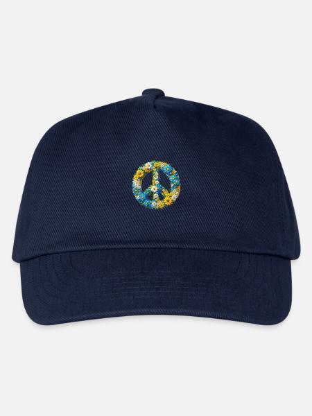 Hippie Soul Groovy Sommer Zeit Frieden Liebe Ukraine - Kinder Basecap - Navy