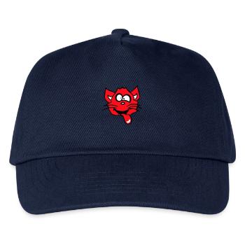Cat Squints Funny Crazy Tongue Out Grimace - Kids’ Baseball Cap - navy - Front