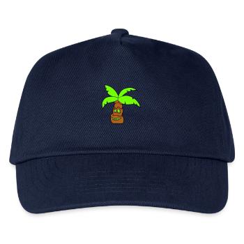 Lustige Palme Gesicht Insel Urlaub Glücklich Comic - Kinder Basecap - Navy - Vorne