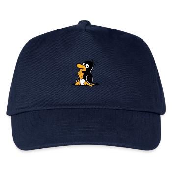 Penguin Eats Fish Caught Hole Bottom Hunger Cool - Kids’ Baseball Cap - navy - Front