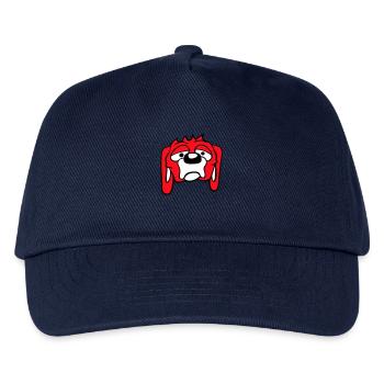 Hund Guckt Unglücklich Traurig Schüchtern Angst - Kinder Basecap - Navy - Vorne