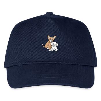 2 dogs team two friends crew happy brothers - Kids’ Baseball Cap - navy - Front