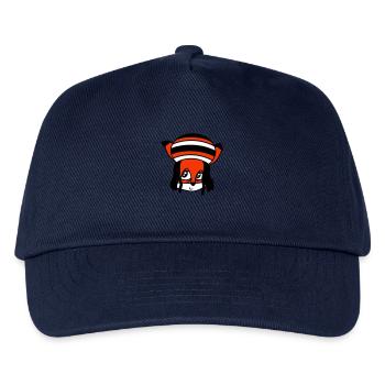 Fuchs Raggae Jamaika Hut Rasta Locken Chill Mütze - Kinder Basecap - Navy - Vorne