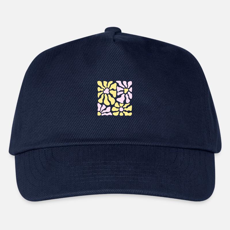 Pastel Flower Power - Kinder Basecap - Navy