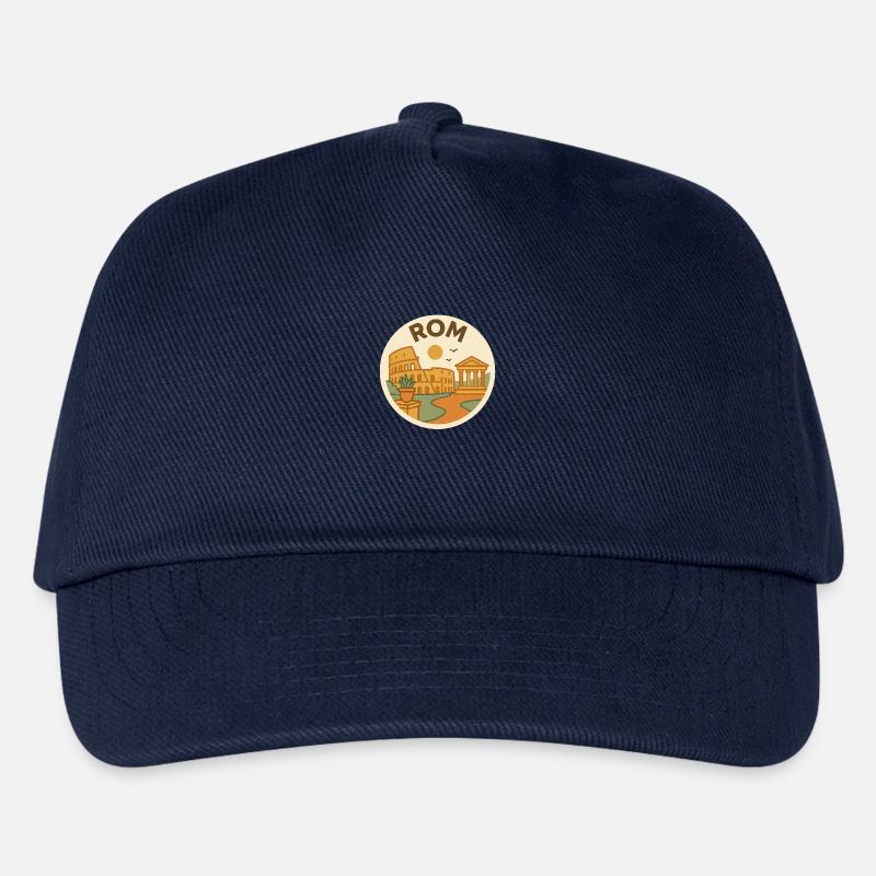 Vintage Rom – Kolosseum Retro Grafik - Kinder Basecap - Navy