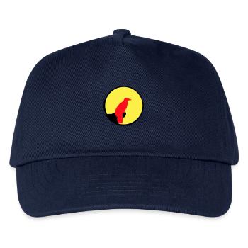 Vogel sitzt Mond nachts Klippe Werwolf heulen Wolf - Kinder Basecap - Navy - Vorne