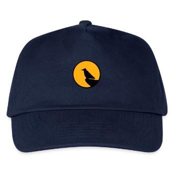 Vogel sitzt Mond nachts Klippe Werwolf heulen Wolf - Kinder Basecap - Navy - Vorne