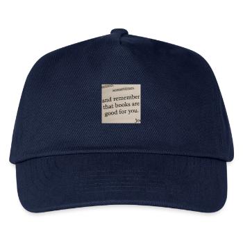 Book page - Books are good for you - Kids’ Baseball Cap - navy - Front