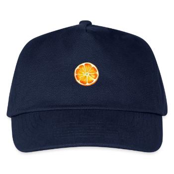 Orange lackiert - Kinder Basecap - Navy - Vorne