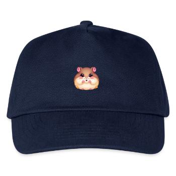 Cute hamster with full cheeks - - Kids’ Baseball Cap - navy - Front