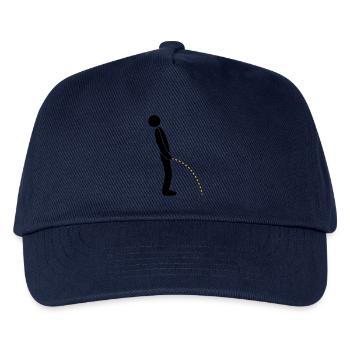 logo im stehen pinkeln pissen klo toilette erleich - Kinder Basecap - Navy - Vorne