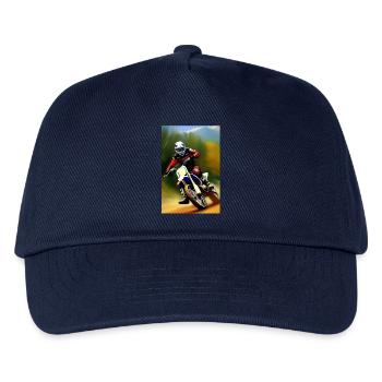 Motocross Fahren - Kinder Basecap - Navy - Vorne