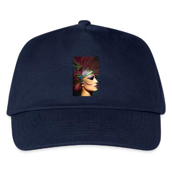 Abstrakte Gesichts Kunst - Kinder Basecap - Navy - Vorne