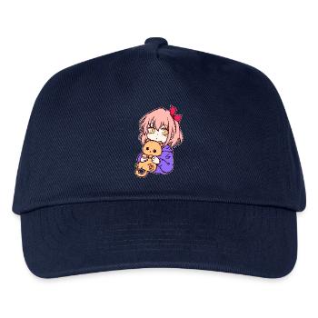 Anime Mädchen Manga Zeichentrick Comic Mangastyle - Kinder Basecap - Navy - Vorne