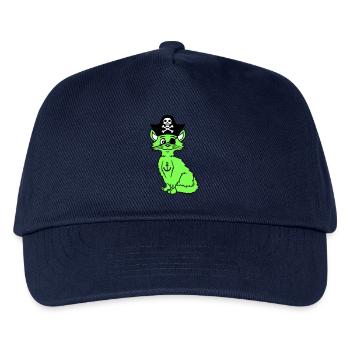 Süße Pirat Katzen Seeräuber Augenklappe Hut Kostüm - Kinder Basecap - Navy - Vorne