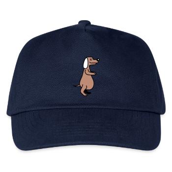 Dog Big Belly Overweight Funny Cartoon Comic - Kids’ Baseball Cap - navy - Front