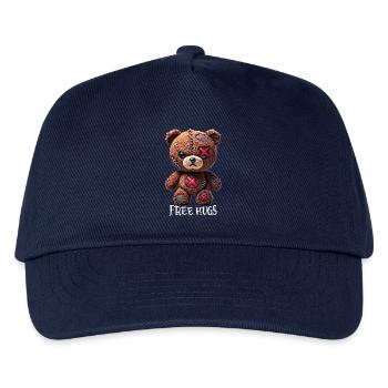 Kostenlose Umarmungen Teddybär - Kinder Basecap - Navy - Vorne
