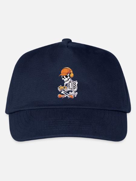 Cool Skeleton Video Gaming Halloween Gamer - Kinder Basecap - Navy