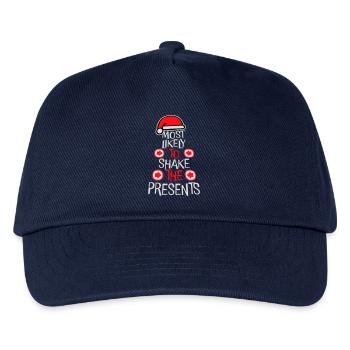 Most Likely to Shake the Presents Weihnachten Spaß - Kinder Basecap - Navy - Vorne