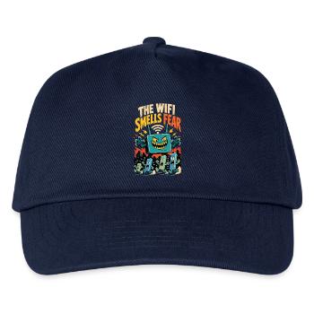The WiFi Feels Fear – WLAN-Horror - Kinder Basecap - Navy - Vorne