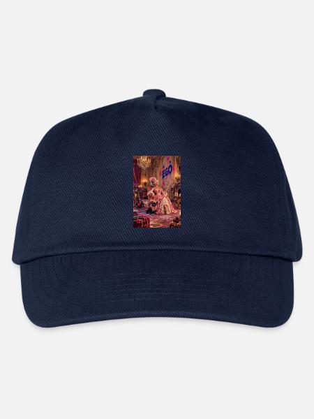 Rokoko-Königin mit Spiegel und Französischer Bulldogge — EGO - Kinder Basecap - Navy
