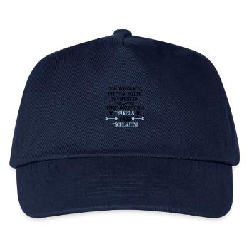 Häkeln und Schlafen Geschenk - Kinder Basecap - Navy - Vorne