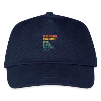 7. Geburtstag, Januar 2016, 7-jähriges Jubiläum - Kinder Basecap - Navy - Vorne