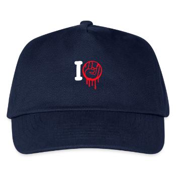 I Love Heavy Metal Hard Rock Music Hand Gesture Heart - Kids’ Baseball Cap - navy - Front