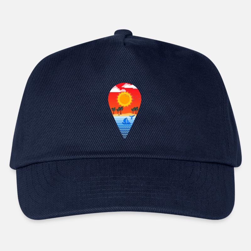 Paradies Icon (Strand, Meer) - Kinder Basecap - Navy