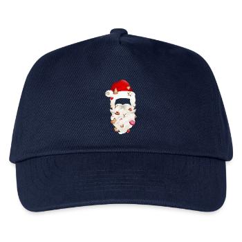 Santa Claus beard studded with Christmas cookies - Kids’ Baseball Cap - navy - Front