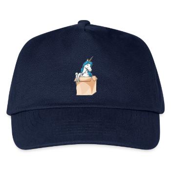 Einhorn Karton - Kinder Basecap - Navy - Vorne